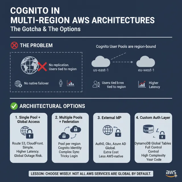 🧠 Cognito in Multi-Region AWS Architectures — What’s the Right Approach?